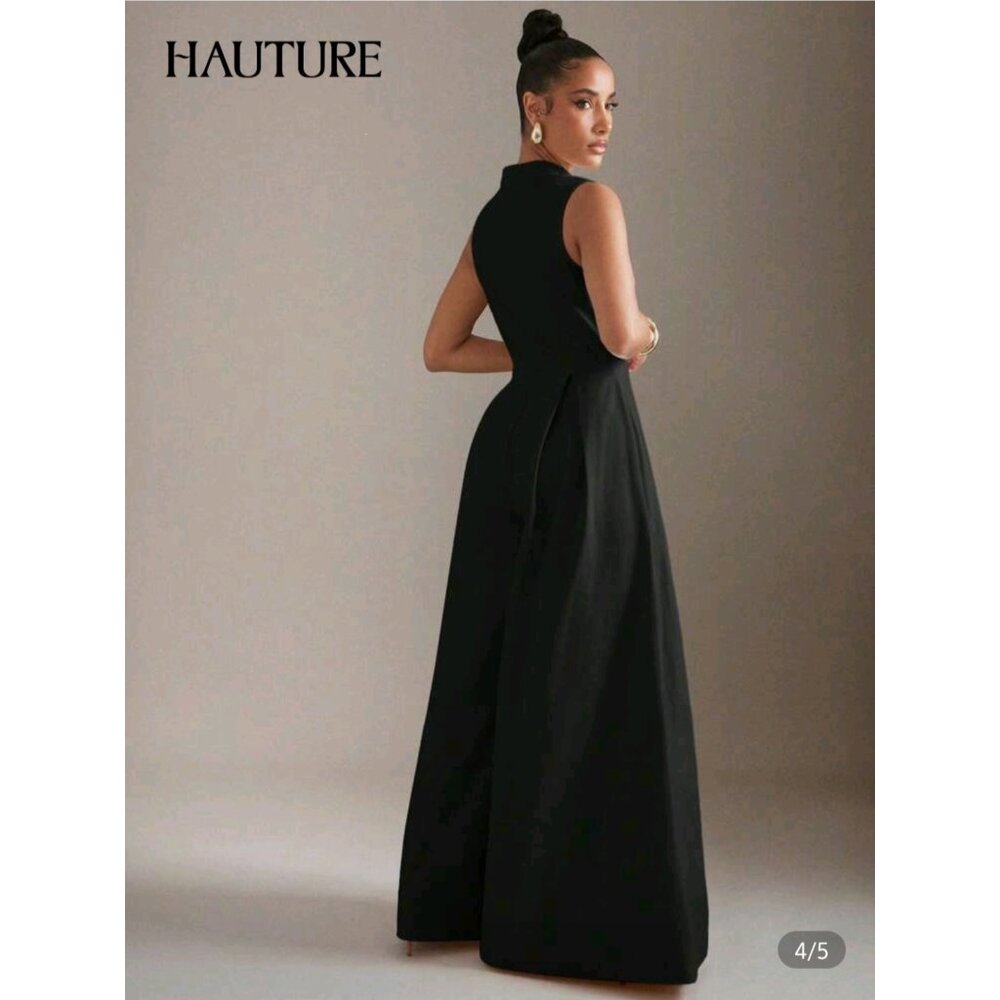 Extreme Wide Leg Zip Front Sleeveless Jumpsuit - Picture 3 of 4